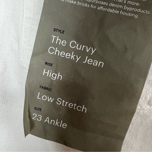 NEW Everlane The Curvy Cheeky Jean High Rise Bone White Size 23 Ankle - Picture 6 of 12